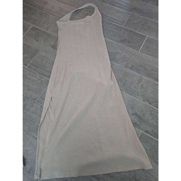 Aerie One Shoulder Midi Ribbed Dress Cream Oatmeal Beige Color‎ Size Medium - Picture 1 of 8